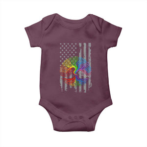 Tree of Life Rainbow LGBTQ Pride Baby Onesie American Flag Gift TS14 Maroon Print Your Wear