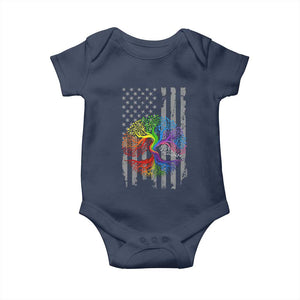 Tree of Life Rainbow LGBTQ Pride Baby Onesie American Flag Gift TS14 Navy Print Your Wear