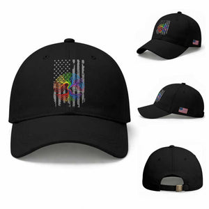 Tree of Life Rainbow LGBTQ Pride Baseball Cap American Flag Gift