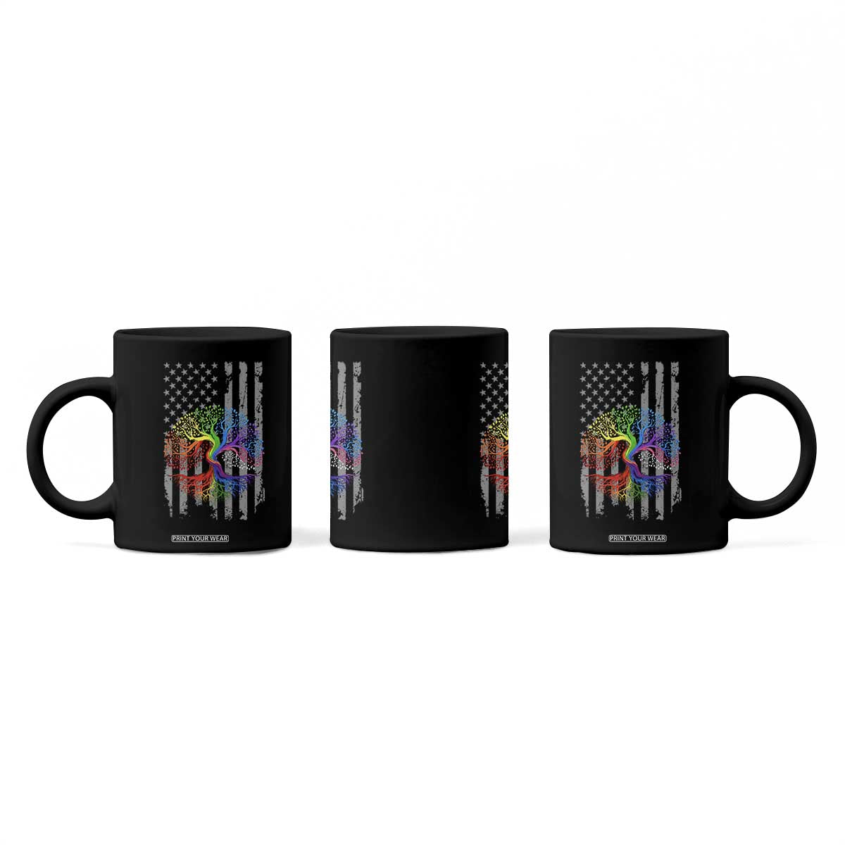 Tree of Life Rainbow LGBTQ Pride Coffee Mug American Flag Gift TS14 Print Your Wear