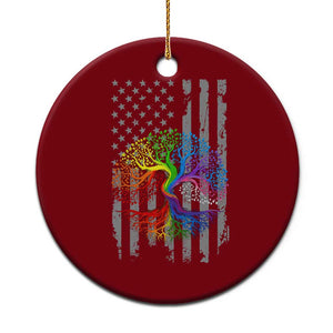 Tree of Life Rainbow LGBTQ Pride Ceramic Ornament American Flag Gift TS14 1pc Red Print Your Wear