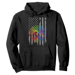 Tree of Life Rainbow LGBTQ Pride Hoodie American Flag Gift