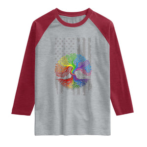 Tree of Life Rainbow LGBTQ Pride Raglan Shirt American Flag Gift TS14 Heather Gray Heather Red Print Your Wear