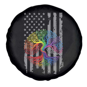Tree of Life Rainbow LGBTQ Pride Spare Tire Cover American Flag Gift TS14 Print Your Wear