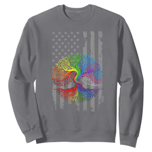 Tree of Life Rainbow LGBTQ Pride Sweatshirt American Flag Gift