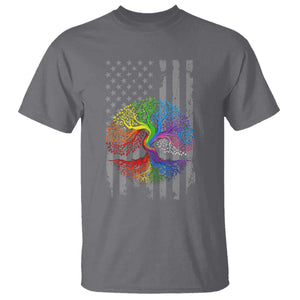 Tree of Life Rainbow LGBTQ Pride T Shirt American Flag Gift