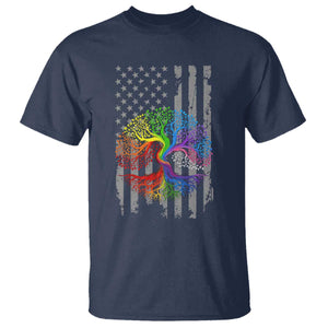 Tree of Life Rainbow LGBTQ Pride T Shirt American Flag Gift