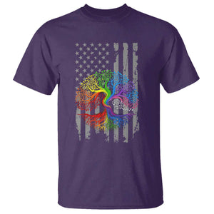 Tree of Life Rainbow LGBTQ Pride T Shirt American Flag Gift