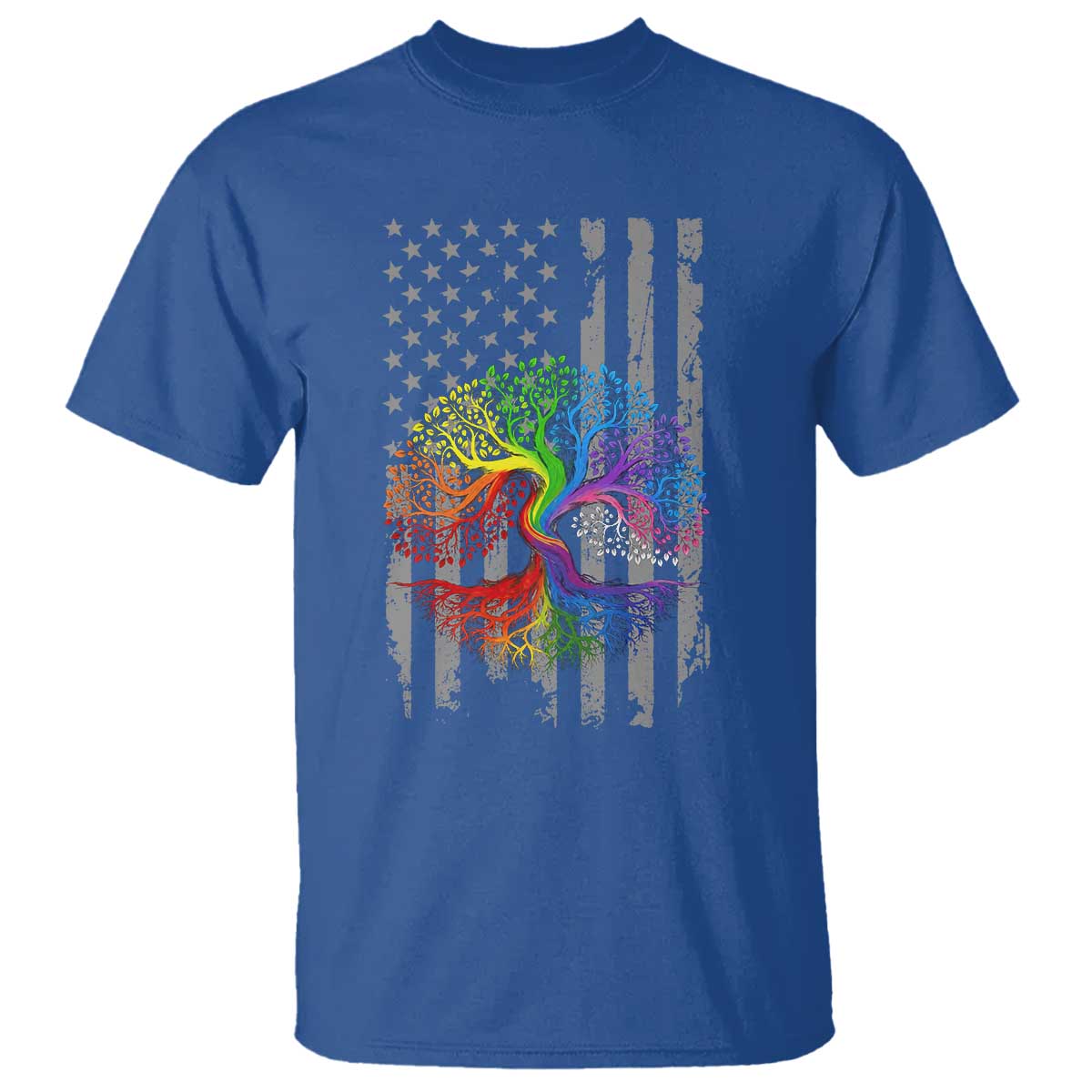Tree of Life Rainbow LGBTQ Pride T Shirt American Flag Gift