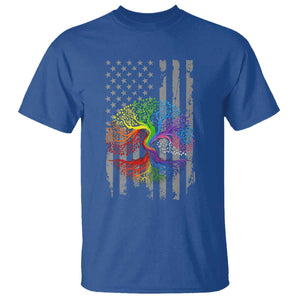 Tree of Life Rainbow LGBTQ Pride T Shirt American Flag Gift