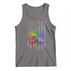 Tree of Life Rainbow LGBTQ Pride Tank Top American Flag Gift TS14 Deep Heather Print Your Wear