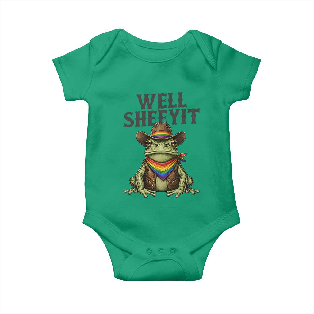 Pride Frog LGBT Rainbow Baby Onesie Well Sheeyit Country Western TS14 Irish Green Print Your Wear