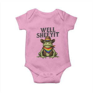 Pride Frog LGBT Rainbow Baby Onesie Well Sheeyit Country Western TS14 Light Pink Print Your Wear