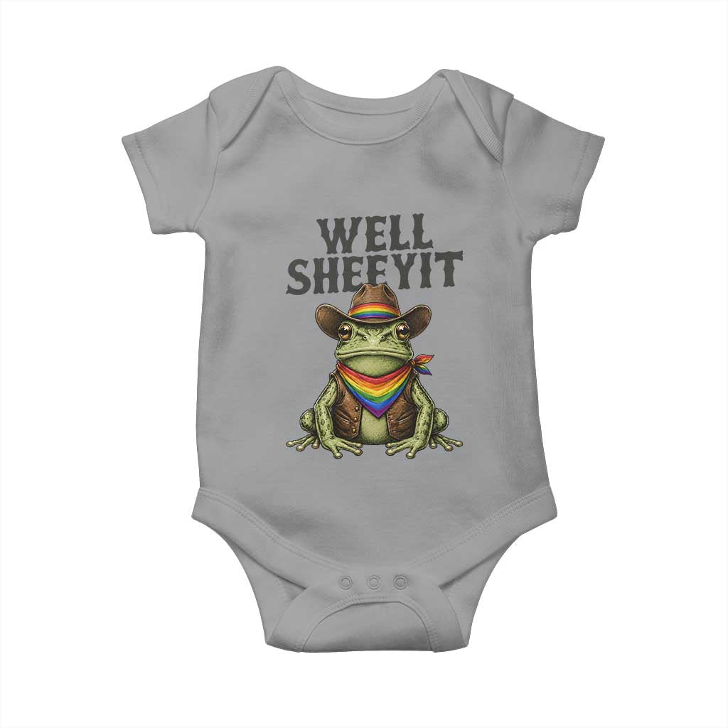 Pride Frog LGBT Rainbow Baby Onesie Well Sheeyit Country Western TS14 Sport Gray Print Your Wear