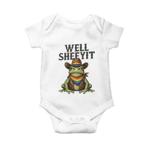 Pride Frog LGBT Rainbow Baby Onesie Well Sheeyit Country Western TS14 White Print Your Wear