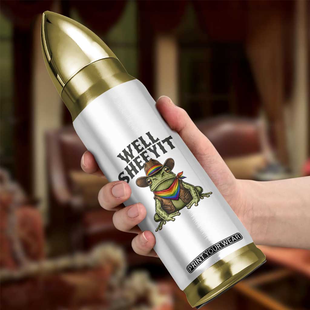 Pride Frog LGBT Rainbow Bullet Tumbler Well Sheeyit Country Western