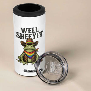 Pride Frog LGBT Rainbow 4 in 1 Can Cooler Tumbler Well Sheeyit Country Western TS14 Print Your Wear