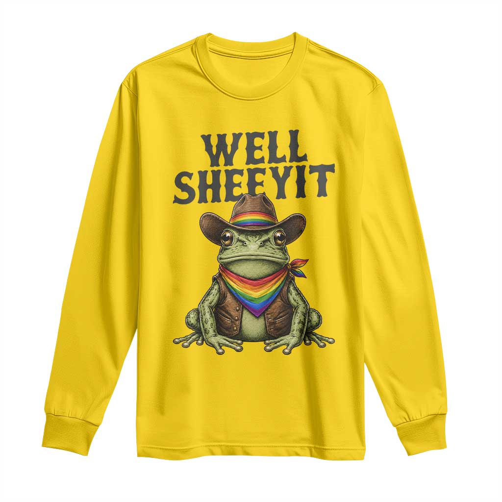 Pride Frog LGBT Rainbow Long Sleeve Shirt Well Sheeyit Country Western TS14 Daisy Print Your Wear