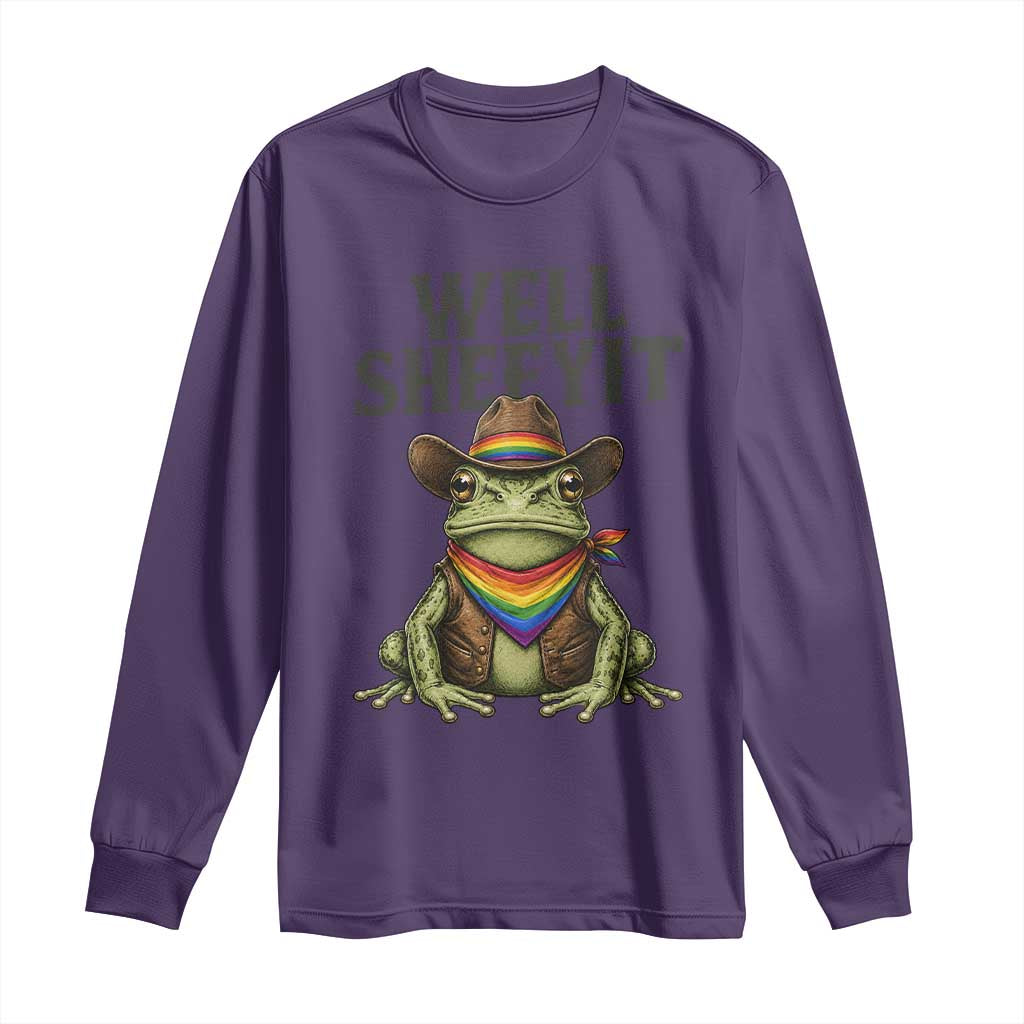 Pride Frog LGBT Rainbow Long Sleeve Shirt Well Sheeyit Country Western TS14 Purple Print Your Wear