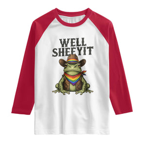 Pride Frog LGBT Rainbow Raglan Shirt Well Sheeyit Country Western TS14 White Red Print Your Wear