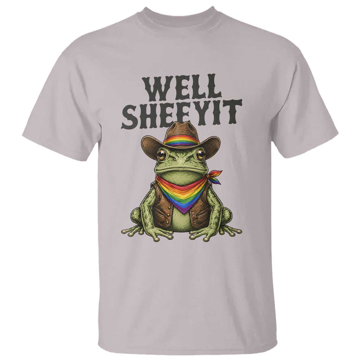 Pride Frog LGBT Rainbow T Shirt Well Sheeyit Country Western TS14 Ice Gray Print Your Wear