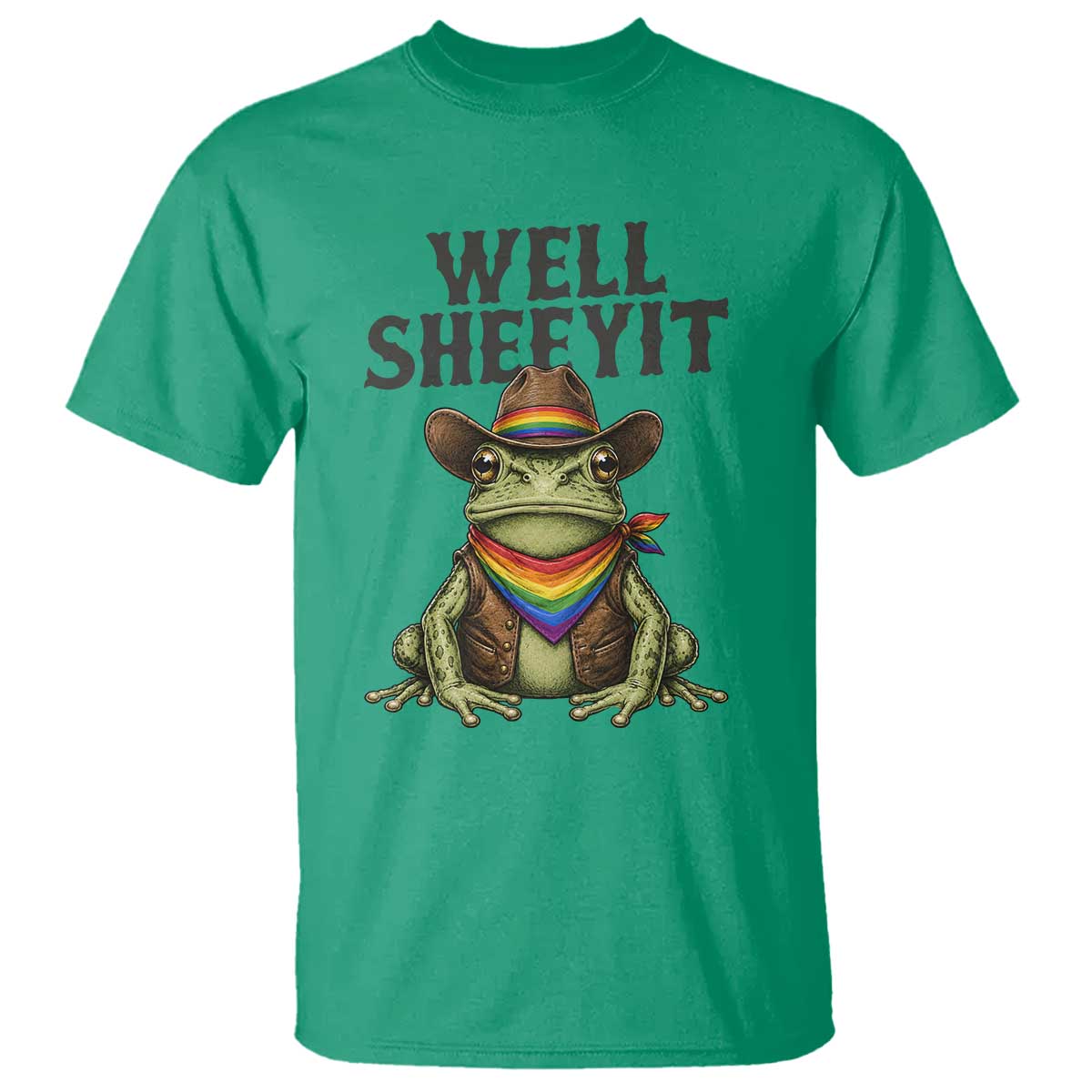 Pride Frog LGBT Rainbow T Shirt Well Sheeyit Country Western TS14 Irish Green Print Your Wear