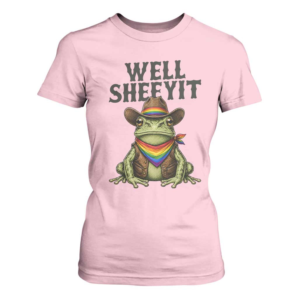 Pride Frog LGBT Rainbow T Shirt For Women Well Sheeyit Country Western TS14 Light Pink Print Your Wear