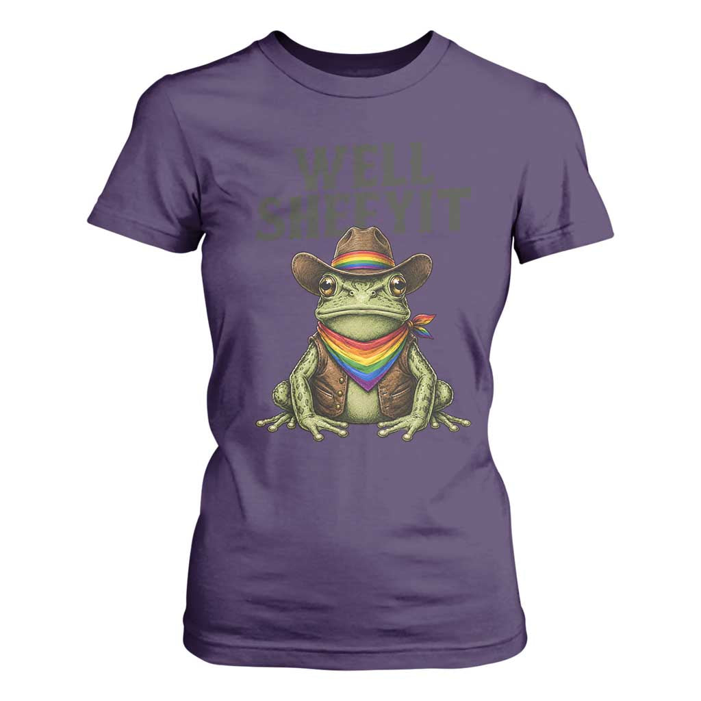Pride Frog LGBT Rainbow T Shirt For Women Well Sheeyit Country Western TS14 Purple Print Your Wear