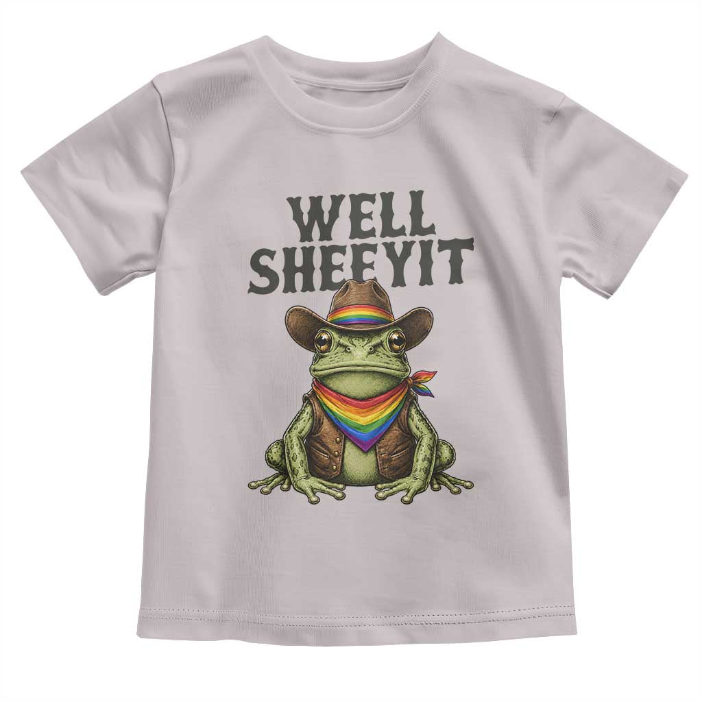 Pride Frog LGBT Rainbow Toddler T Shirt Well Sheeyit Country Western TS14 Ice Gray Print Your Wear