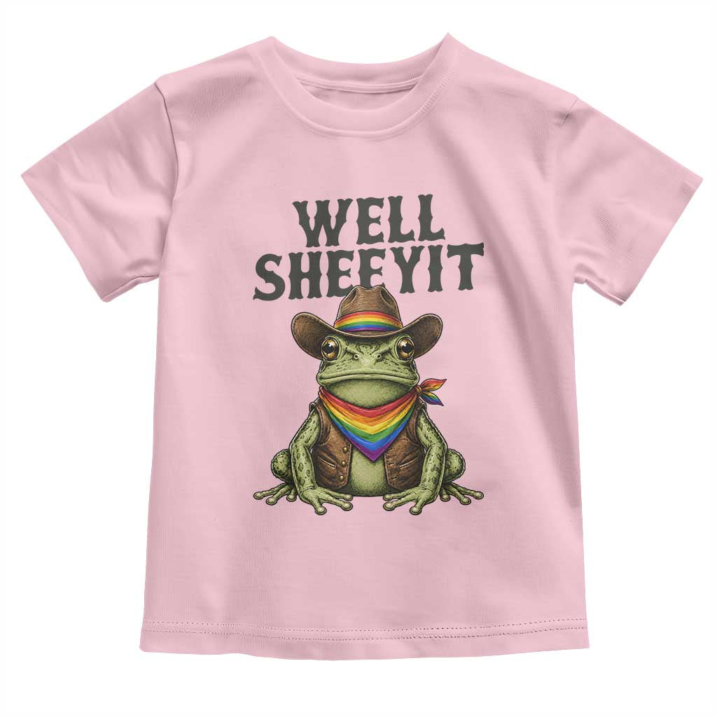 Pride Frog LGBT Rainbow Toddler T Shirt Well Sheeyit Country Western TS14 Light Pink Print Your Wear