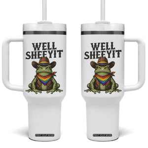 Pride Frog LGBT Rainbow Tumbler With Handle Well Sheeyit Country Western