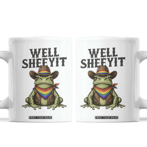Pride Frog LGBT Rainbow Coffee Mug Well Sheeyit Country Western
