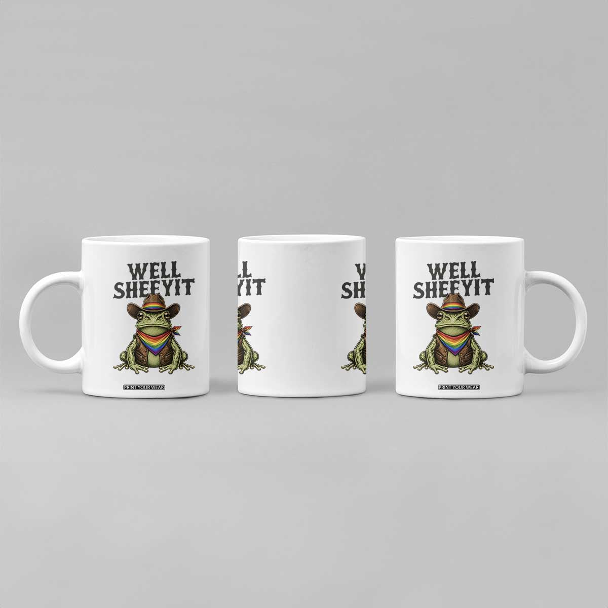 Pride Frog LGBT Rainbow Coffee Mug Well Sheeyit Country Western
