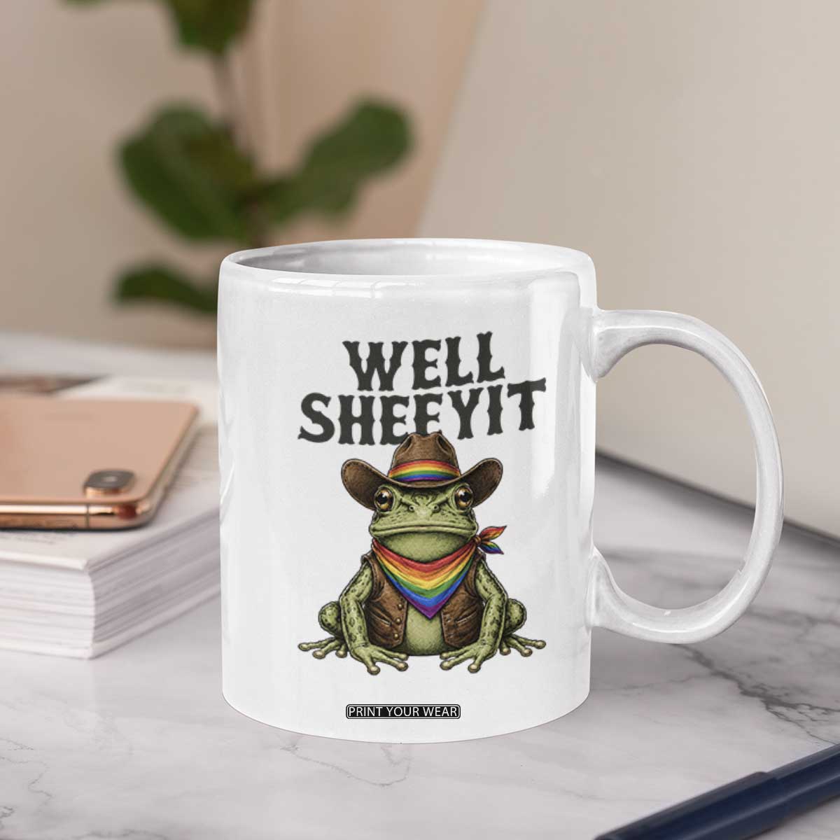Pride Frog LGBT Rainbow Coffee Mug Well Sheeyit Country Western