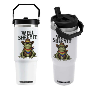 Pride Frog LGBT Rainbow Flip Straw Tumbler Well Sheeyit Country Western