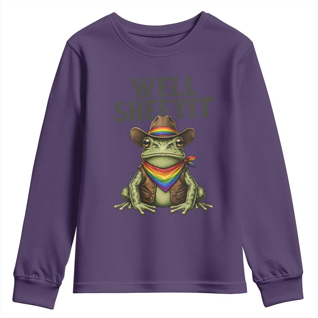 Pride Frog LGBT Rainbow Youth Sweatshirt Well Sheeyit Country Western TS14 Purple Print Your Wear