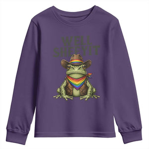 Pride Frog LGBT Rainbow Youth Sweatshirt Well Sheeyit Country Western TS14 Purple Print Your Wear