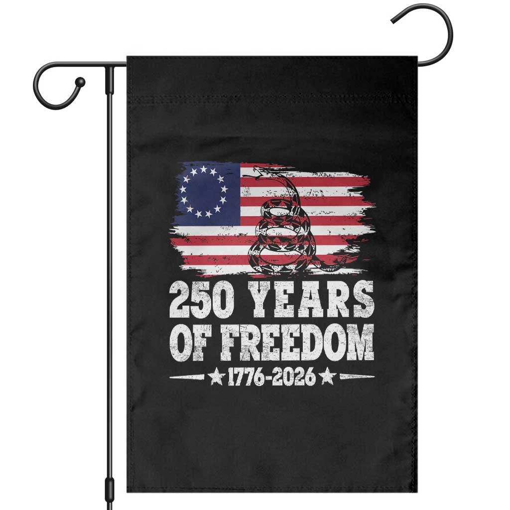 250 Years Of Freedom Garden Flag Gadsden Flag American Patriot US TS14 Black Print Your Wear