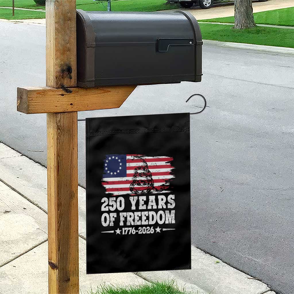 250 Years Of Freedom Garden Flag Gadsden Flag American Patriot US