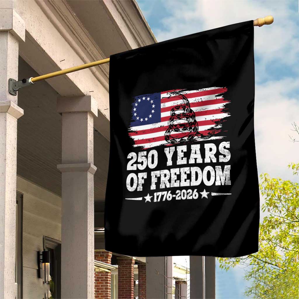 250 Years Of Freedom Garden Flag Gadsden Flag American Patriot US