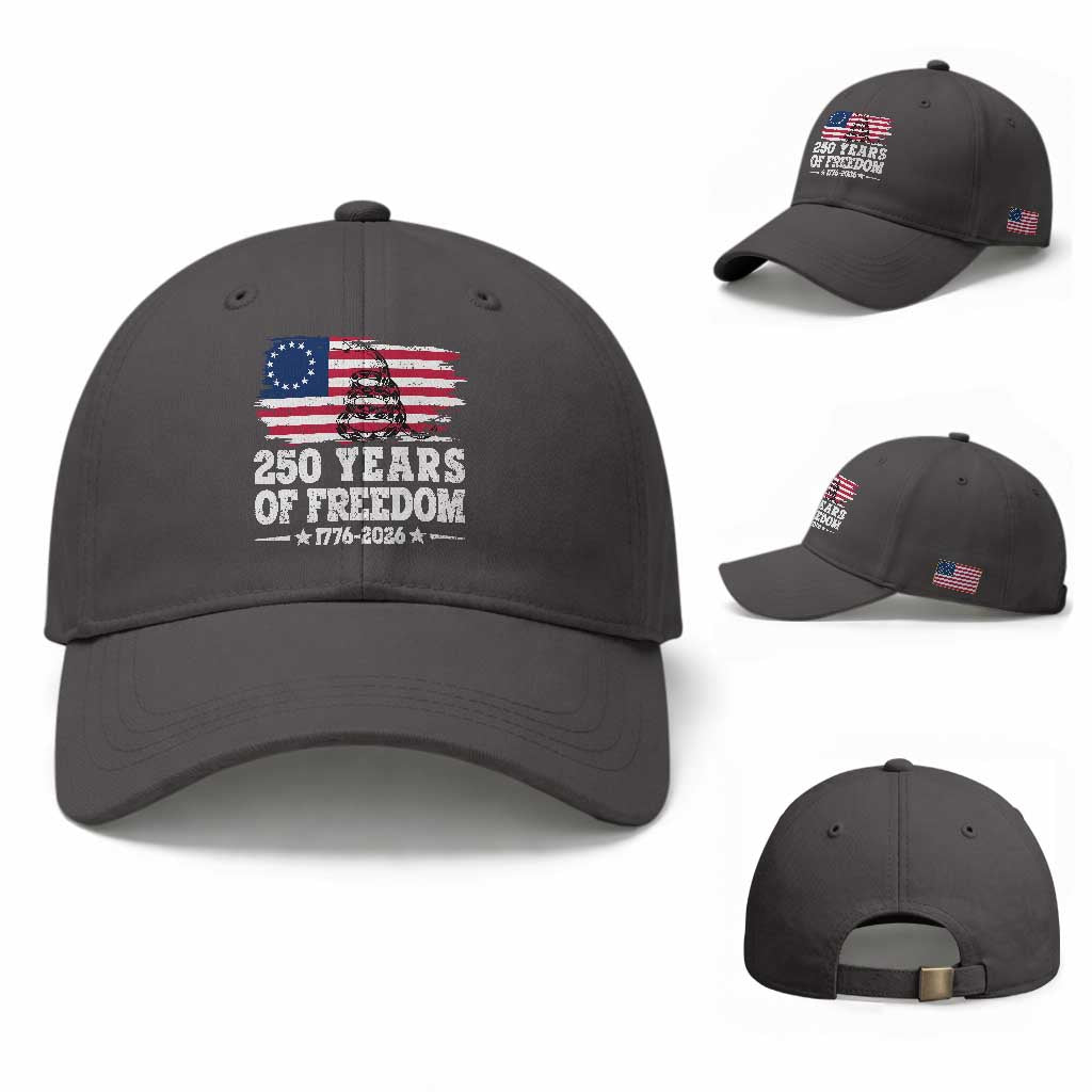 250 Years Of Freedom Baseball Cap Gadsden Flag American Patriot US