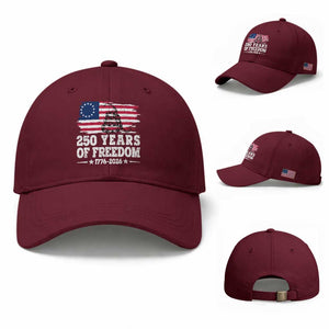 250 Years Of Freedom Baseball Cap Gadsden Flag American Patriot US