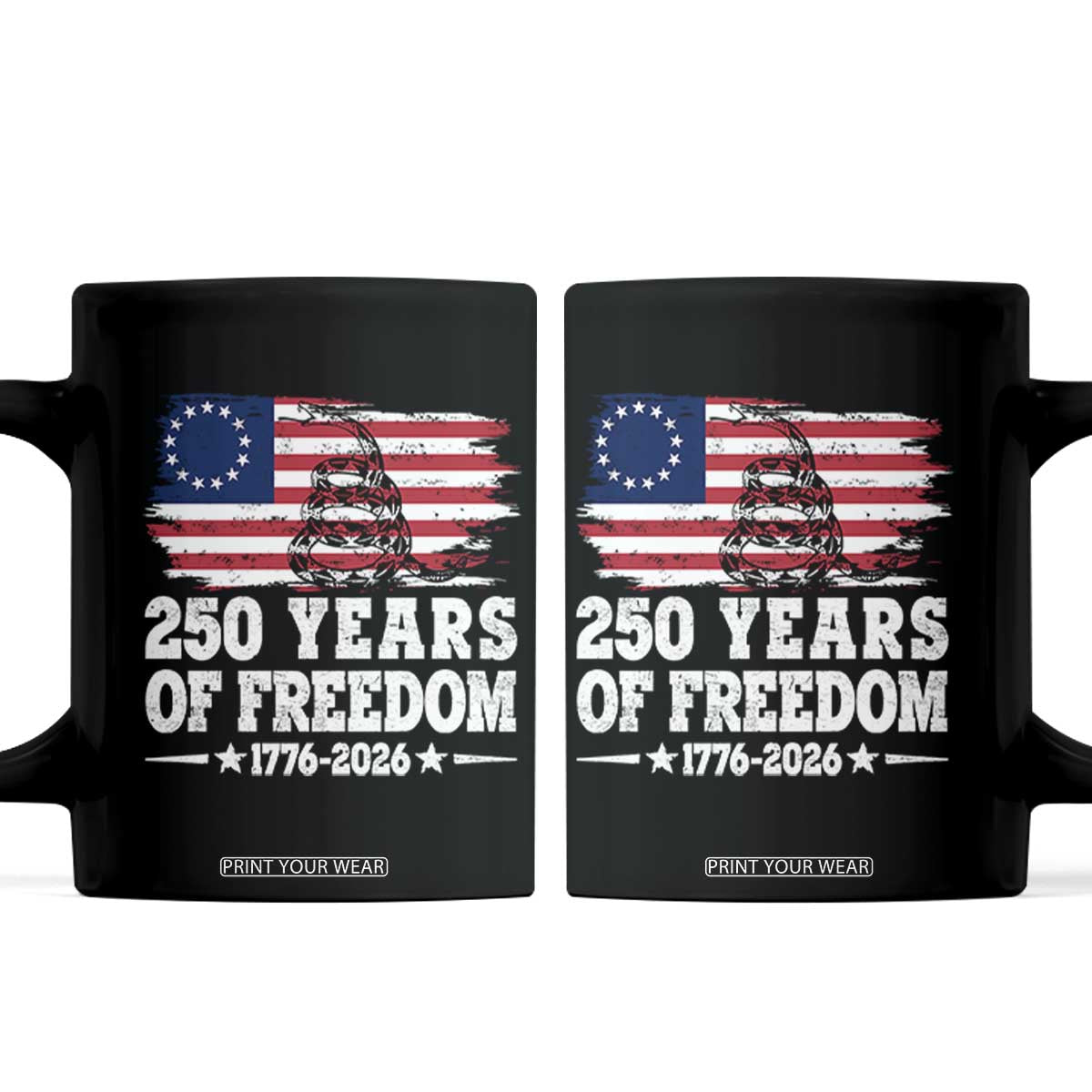 250 Years Of Freedom Coffee Mug Gadsden Flag American Patriot US