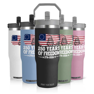 250 Years Of Freedom Flip Straw Tumbler Gadsden Flag American Patriot US