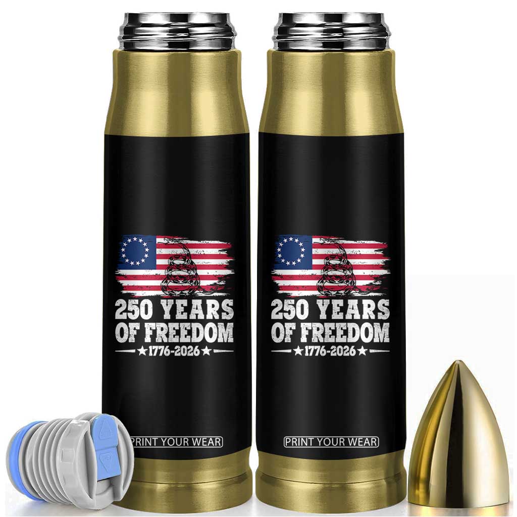 250 Years Of Freedom Bullet Tumbler Gadsden Flag American Patriot US