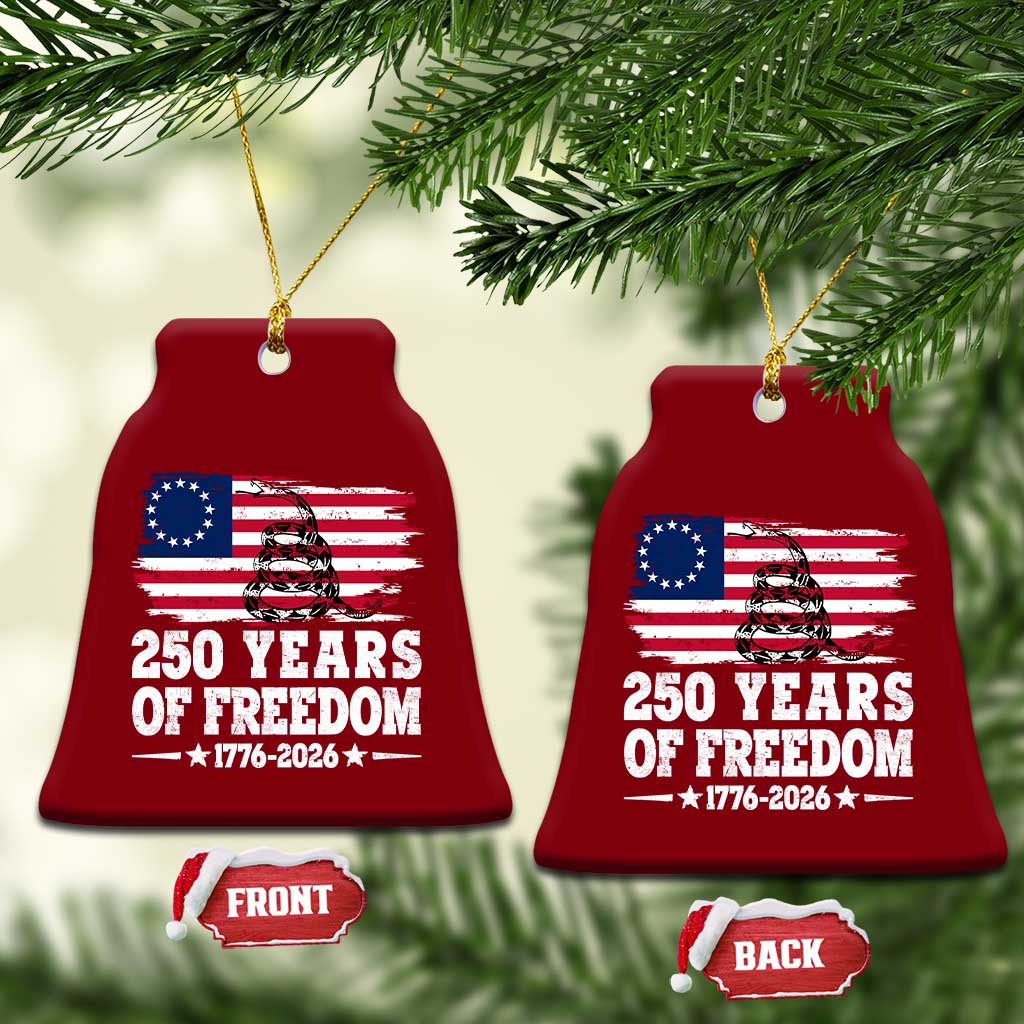 250 Years Of Freedom Ceramic Ornament Gadsden Flag American Patriot US