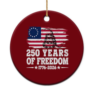 250 Years Of Freedom Ceramic Ornament Gadsden Flag American Patriot US