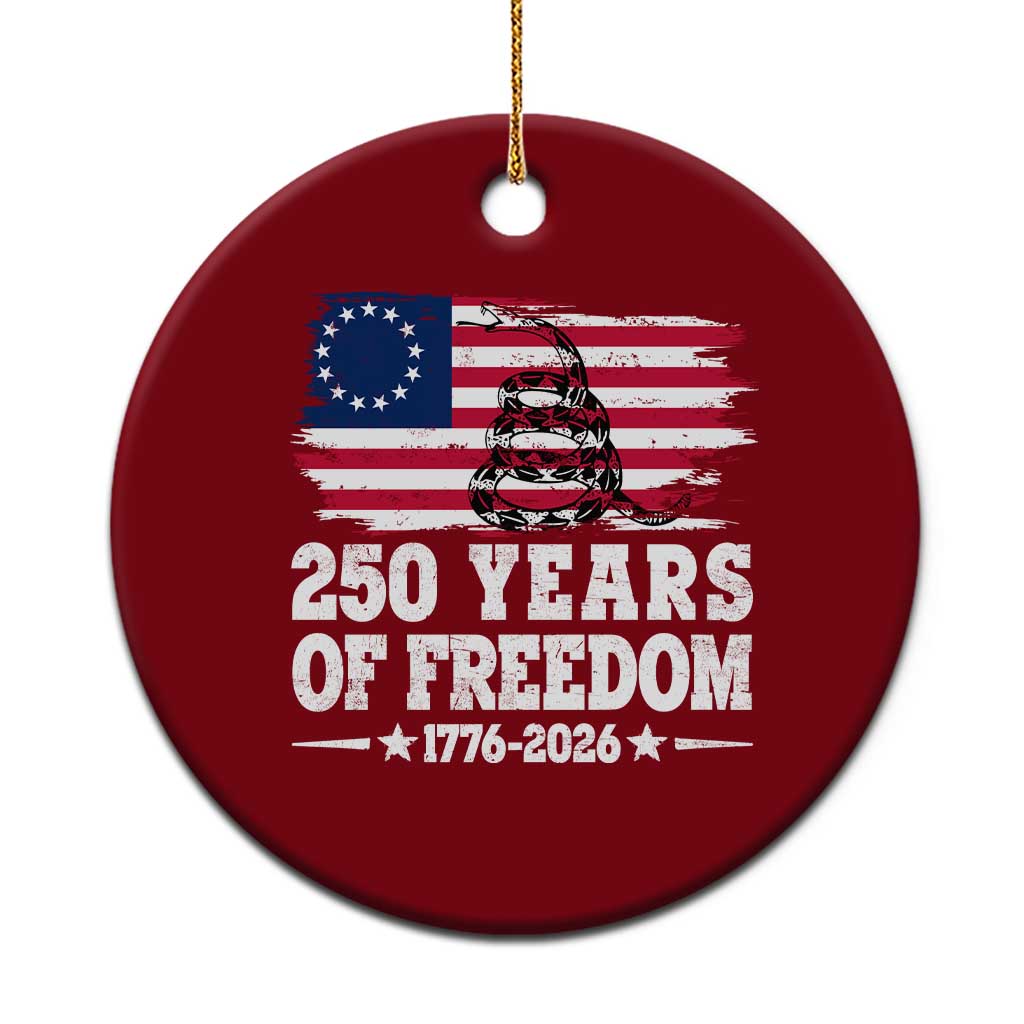 250 Years Of Freedom Ceramic Ornament Gadsden Flag American Patriot US TS14 1pc Red Print Your Wear