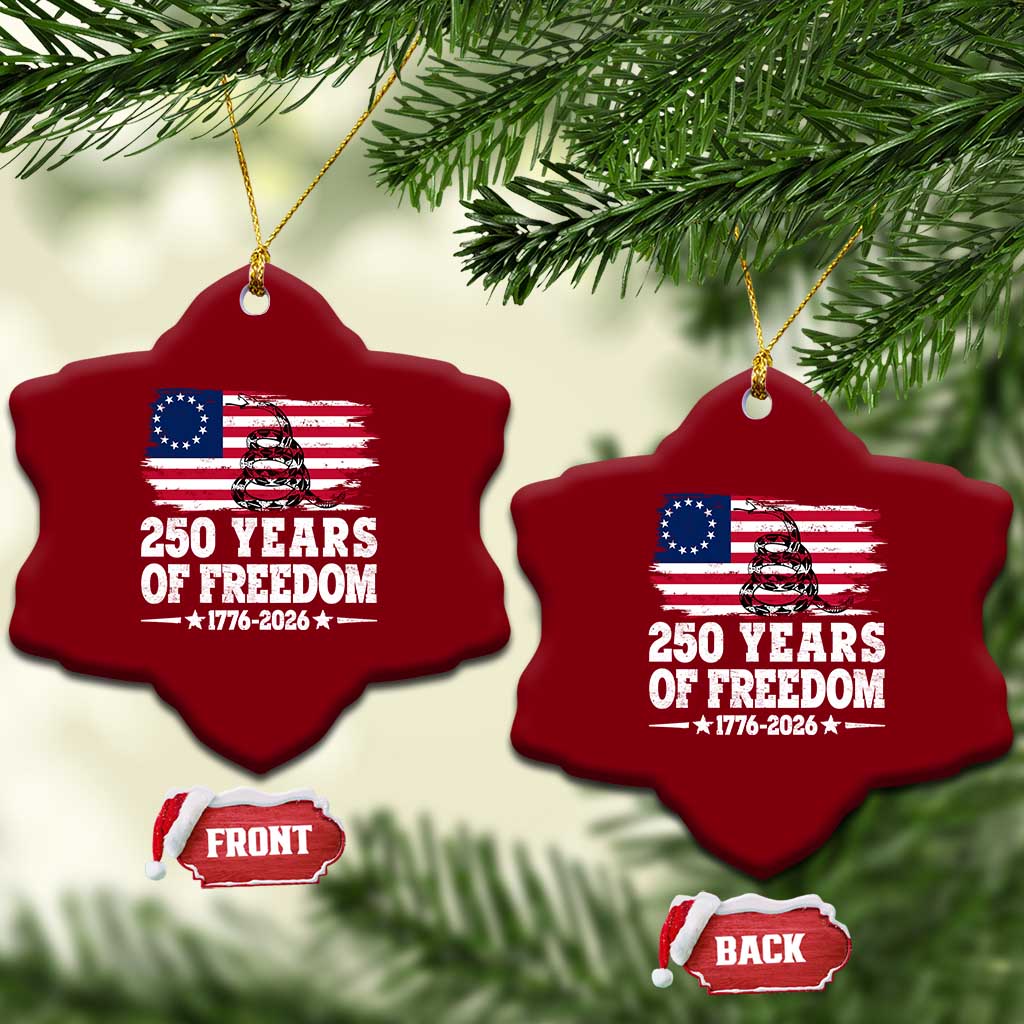 250 Years Of Freedom Ceramic Ornament Gadsden Flag American Patriot US