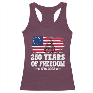 250 Years Of Freedom Racerback Tank Top Gadsden Flag American Patriot US